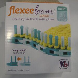 Authentic Knitting Board Flexee Chunky Loom Links, Teal & Turquoise 36 Pc-72 peg